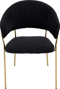 Design étkezőszék, fekete Velvet szövet/gold króm arany, DASMIN TYP 1