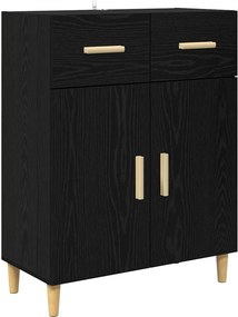 vidaXL Széf fiókkal Musta tammi 34 x 69.5 x 89 cm Faanyag