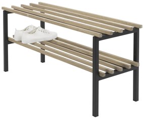 Fekete-natúr színű fém cipőtartó 100x45x34 cm Rizzoli – Spinder Design