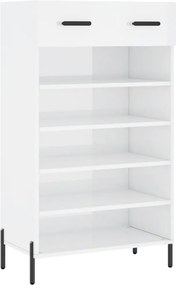 vidaXL magasfényű fehér szerelt fa cipőszekrény 60 x 35 x 105 cm