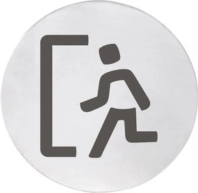 Sapho Sapho, "EXIT" tábla, átmérő 75 mm, nemesacél matt, XP128