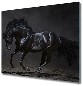 Üveg vágódeszka Fekete ló 60x52 cm