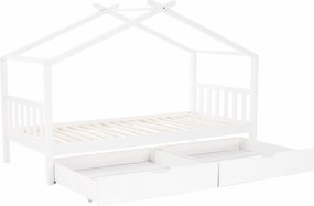 Ágy 2 konténerrál, fehér, ELISIA