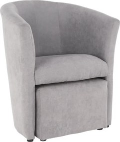 Klub fotel puffal, szürke, ROSE