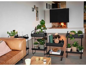 Fekete fém konzolasztal 24x48 cm A-Console – Zone