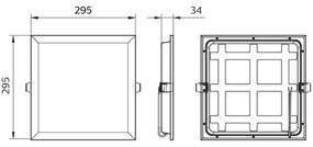 Philips - LED Beépíthető lámpa PROJECTLINE LED/15W/230V 29,5x29,5 cm