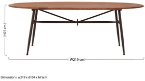 Diófa étkezőasztal 104x219 cm New Foundry – Premier Housewares