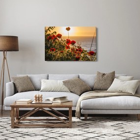 Naplemente és a pipacsok képe (90x60 cm)
