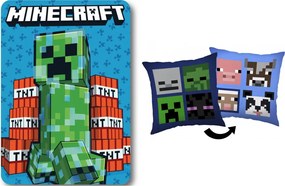 Minecraft TNT Mobs polár takaró és párna szett, 2 részes