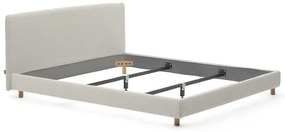 Szürke kárpitozott franciaágy ágyrács nélkül 180x200 cm Valma – Kave Home