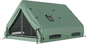 Outsunny felfújható sátor 8–10 fő részére — gyors felállítás, 4 évszakos vízálló glamping sátor kályha- és tetőablakokkal, klíma-/kábelbevezetővel | A