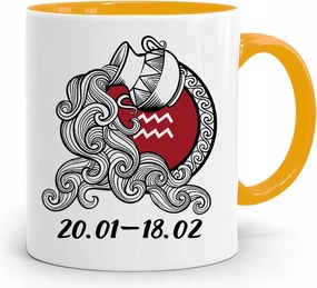 Csillagjegyek Csillagjegy Bögre Sárga Vízöntő nyomtatott fényképpel