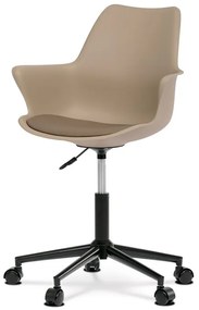 Irodai szék, cappucino műanyag, Eco-bőr Ülőrésszel