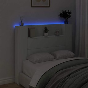 Fejtámla LED -es lámpákkal Fehér 120 x 16,5 x 103,5 cm Faanyag