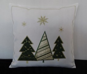 Mg Karácsonyfa Párnahuzat zöld Hímzett Karácsony 42x42