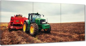 Vászonkép 60x30 Traktor szántás mező farmer