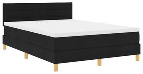 Ágykeret Mattress-szel és LED Fénnyel Fekete 160x200 cm Szövet