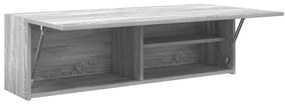 szürke sonoma szerelt fa fali fürdőszobaszekrény 100x25x30 cm