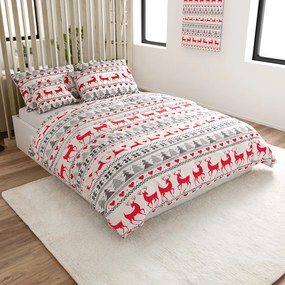 Flanel ágynemű DEER DREAMS fehér Ágyneműhuzat mérete: 2 db 70 x 90 cm | 200 x 220 cm