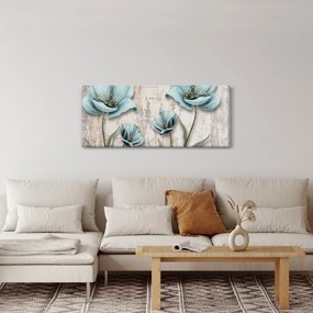 Kép - Virágok a textúrán (120x50 cm)