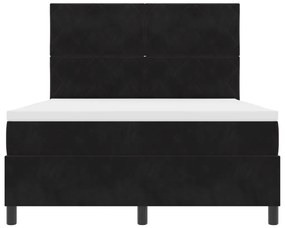 Boxspring Ágy Matraccal Fekete 140x190 cm Bársonyos