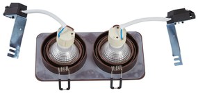 6 darabos, lekerekített, sötét bronz, süllyesztett spotlámpa készlet GU10 50mm-es, forgatható és dönthető IP44 2-fényű - Alberto