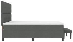 vidaXL Box Spring Ágy Matraccal és Pad Dark Grey 200x200 cm Szövet