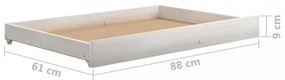 fehér tömör fenyőfa dívány fiókokkal 90 x 200 cm