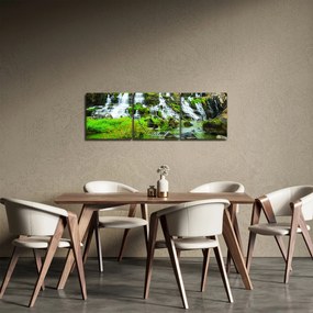 Kép - vízesés zöldövezetben (órával) (90x30 cm)
