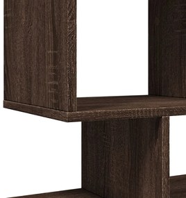 barna tölgy szerelt fa elválasztó könyvespolc 92x29x112 cm