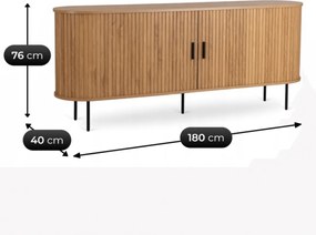 Komoda TRISH 180 cm Dwudrzwiowa Rozsuwana Dąb