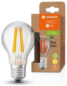 LED lámpa , égő , izzószálas hatás , filament , E27 , 5W , 211 lm/w , A besorolás , meleg fehér , 5 év garancia , LEDVANCE (OSRAM)