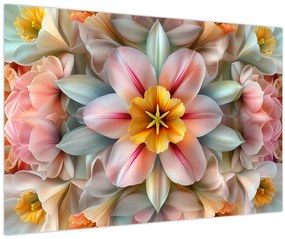 Kép - Kaleidoszkópos virág (90x60 cm)