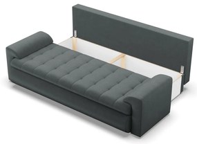 Tokio kanapéágy, bársony, szürke