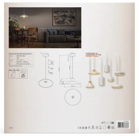 Ledvance - Csillár zsinóron DECOR PLASTER 1xE27/25W/230V átm. 32 cm vakolat fehér