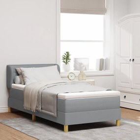 Boxspring Ágy Matrac Közepes Szürke 80x200 cm Szövet