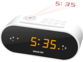 Sencor SRC 3100 W Rádiós ébresztőóra kivetítő funkcióval, fehér