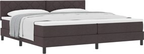 vidaXL Boxrugós ágy matracmal Sötét Barna 200 x 200 cm szövet