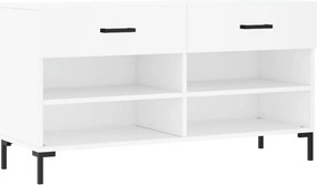 vidaXL fehér szerelt fa cipőpolc 102x35x55 cm
