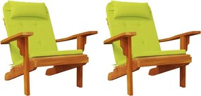 vidaXL Székpárnák 2 pcs Fényes zöld 58 x 77 x 4,5 cm Oxford Szövet