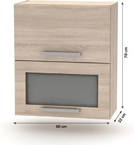 Konyhabútor 2,4 m, tölgy sonoma, NOVA PLUS