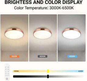 Immax NEO 07321L-LED dimmelhető mennyezeti lámpa NEO LITE SEMPLICI 36 W/230 V Ø 40 cm, rézszínű + távirányító