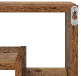Falpolc polcokkal tárolóval Régi fa 82 x 15 x 51 cm Faanyag