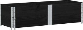 vidaXL fekete tömör fenyőfa kerti növénytartó 150 x 50 cm