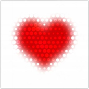Poszterek 100x100 Piros szív