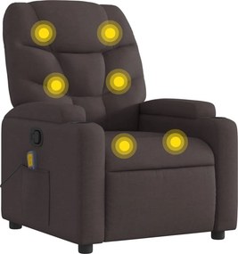 vidaXL sötétbarna szövet dönthető masszázsfotel