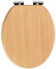 WENKO 22979100-WC ülőke Natúr bükk 35,5x42,5 cm barna/ezüst