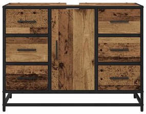 Fürdőszobai mosdószekrény Régi fa 80 x 33 x 60 cm Faanyag