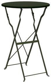Összecsukható Bisztróasztal Sötétzöld Ø50x71 cm Porbevonatú Acél