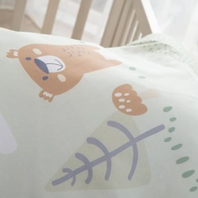 Világoszöld pamut gyerek ágyneműhuzat babaágyhoz 80x80 cm Woodland Buddies – Roba